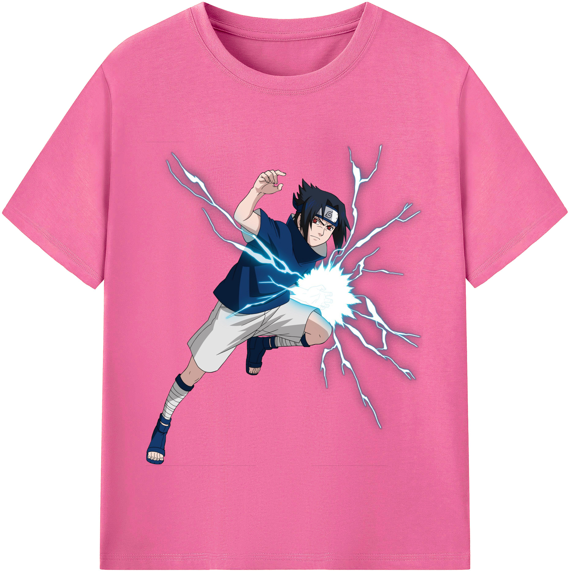 （画像用） NARUTO -ナルト- うちは サスケ Uchiha Sasuke レディースカジュアルプリントTシャツ（綿100％）